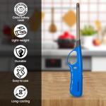 BML 2 x Candle Lighter Long reach Adjustable Flame Safety Lock Windproof Refillable Lighter For Kitchen BBQ Candles Camping Gas Stove Cooking and Outdoor Cooking (Assorted Colours)