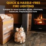 200 Firelighters - Ecoblaze Natural Firelighters | Fast lighting & Odourless, Fire Lighters For Wood Burners & BBQ Ovens, Stoves & Fireplaces