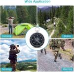 Simple hiking compass - pocket compass - 360 Degree Rotating Compass with Key Ring - ideal for outdoor camping and hiking