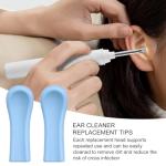 Scoop Tips - Reusable Cleaner Head Replacement Silicone, Ear Wax Removal Accessory, Visual Otoscope Device Component, Personal Hygiene Tool, Small Set White Material