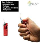 ezkart | Pack of 10 - Multipack Assorted Coloured Lighters with Adjustable Flame Lighter (10)