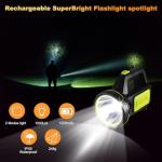 LED Super Bright Rechargeable Torch 1000LM Camping Torches Flashlight 1200mAh Battery Powered Portable Small Hand Torch IPX5 Waterproof Standard Torches with 2 Modes for Outdoor Emergency