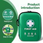 General Medi First Aid Kit - 170 Pieces Hard Case and Lightweight - Includes Instant Cold Pack,Emergency Blanket for Travel, Home, Office, Vehicle, Camping, Workplace & Outdoor (Green)