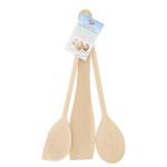 Tala Set of 3 Wooden Cooking Utensils - Wooden Spatulas for Cooking, Spoon & Scraper Spoon - Heat Resistant, Easy to Use, Easy to Clean - Bakeware Accessories - Set of 3