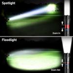 Blukar ​LED Torch Rechargeable, Super Bright Flashlight with 5 Modes, Adjustable Focus, Water Resistant, Lightweight Handheld Torch for Camping, Running, Dog Walking, Power Cut, Emergency etc-Black