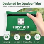 General Medi Mini First Aid Kit, 92 Pieces Small First Aid Kit - Includes Emergency Foil Blanket, Scissors for Travel, Home, Office, Vehicle, Camping, Workplace & Outdoor (Green)