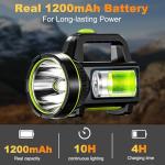 LED Super Bright Rechargeable Torch 1000LM Camping Torches Flashlight 1200mAh Battery Powered Portable Small Hand Torch IPX5 Waterproof Standard Torches with 2 Modes for Outdoor Emergency