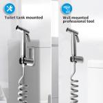 Bidet Sprayer for Toilet,Stainless Steel Handheld Bidet Spray Tap,Muslim Shower for Toilet for G1/2 Hose Connectors,Bidet Shower Head for Cloth Diaper Kitchen Cleaning,Personal Hygiene(Silvery)