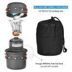 Odoland Camping Cookware Set With Stove for 1-2 People - Portable Campfire Stainless Steel Cook Gear Traveling Cooking Equipment Utensils Outdoor Cooking Kit for Trekking Hiking Picnic