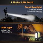 LED Super Bright Rechargeable Torch 1000LM Camping Torches Flashlight 1200mAh Battery Powered Portable Small Hand Torch IPX5 Waterproof Standard Torches with 2 Modes for Outdoor Emergency