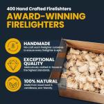 200 Firelighters - Ecoblaze Natural Firelighters | Fast lighting & Odourless, Fire Lighters For Wood Burners & BBQ Ovens, Stoves & Fireplaces