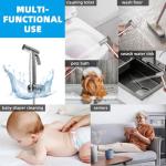 Bidet Sprayer for Toilet,Stainless Steel Handheld Bidet Spray Tap,Muslim Shower for Toilet for G1/2 Hose Connectors,Bidet Shower Head for Cloth Diaper Kitchen Cleaning,Personal Hygiene(Silvery)