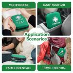 General Medi First Aid Kit - 170 Pieces Hard Case and Lightweight - Includes Instant Cold Pack,Emergency Blanket for Travel, Home, Office, Vehicle, Camping, Workplace & Outdoor (Green)