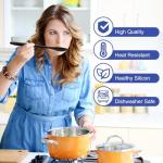 Silicone Kitchen Utensils Set - 12pcs Cooking Utensils Set with Holder, BPA Free Food Grade Non Stick Coating Silicone Spatulas Kitchen Utensils, Heat Resistant & Easy Clean, Black