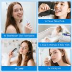 Toiletry Kits Travel Essentials Disposable Hygiene in Bulk, Trial Size Toiletries Supplies Individually Wrapped Traveling Personal Care Items, for Camping, Hotel, Homeless, Charity, 8-in-1 (60-Pack)