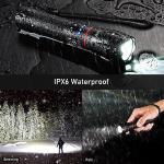 Blukar ​LED Torch Rechargeable, Super Bright Flashlight with 5 Modes, Adjustable Focus, Water Resistant, Lightweight Handheld Torch for Camping, Running, Dog Walking, Power Cut, Emergency etc-Black