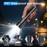 Torches LED Super Bright USB Rechargeable 50000L Flashlight 24h Long Battery Life Adjustable Focus, 5 Modes Powerful Tactical Torch IP67 Waterproof Outdoor Flash Light for Camping Hiking Emergency