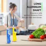 BML 2 x Candle Lighter Long reach Adjustable Flame Safety Lock Windproof Refillable Lighter For Kitchen BBQ Candles Camping Gas Stove Cooking and Outdoor Cooking (Assorted Colours)