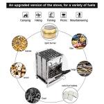 REDCAMP Camping Wood Burning Stove with Grill Grid & Storage Bag | Stainless Steel Portable Foldable Multi Fuel Stove for BBQ, Outdoor Cooking, Backpacking, Hiking and Camping Trips