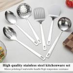 Evanda Kitchen Utensils Set 6pcs, Stainless Steel Cooking Utensils Set, Heavy Duty Kitchen Tools Spatulas Set, Home Essentials Kitchen Accessories