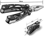 Grizef Multitool Pliers, Durable Stainless Steel 24-in-1 Multi-Purpose Pocket Folding Pliers with Screwdriver Kits, Outdoor Multi-Functional Utility Tools for Outdoor Activities, DIY Activities