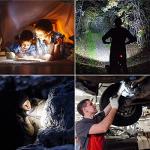 Blukar ​LED Torch Rechargeable, Super Bright Flashlight with 5 Modes, Adjustable Focus, Water Resistant, Lightweight Handheld Torch for Camping, Running, Dog Walking, Power Cut, Emergency etc-Black