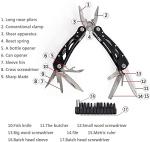 Grizef Multitool Pliers, Durable Stainless Steel 24-in-1 Multi-Purpose Pocket Folding Pliers with Screwdriver Kits, Outdoor Multi-Functional Utility Tools for Outdoor Activities, DIY Activities