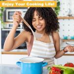 12 PCS Kitchen Utensil Set, Silicone Cooking Utensils with Holder, Natural Wooden Handle Cookware Tongs Spatula Spoon Set, Non Stick & Heat Resistant, Dishwasher Safe (Khaki)