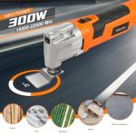 Yunirvana Oscillating Multi Tool,300W 6-Speed Multi Tool,15000-22000 RPM Variable Speed Multitool,3° Oscillating Angle,Quick-Lock & 31pcs Accessories with Portable Bag