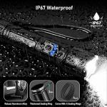 Blukar LED Torch Rechargeable, Ultra High Lumens Super Bright Torches - Adjustable Focus,5 Modes,5000 mAh Long Lasting,IP67 Waterproof,Powerful Handheld Flashlight for Camping,Hiking,Emergency-Black