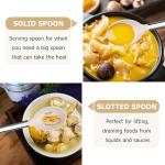 HaWare Kitchen Utensils Set, 6 Pcs Silicone Cooking Utensils with Stainless Steel Handle, Heat Resistant Kitchen Tools for Non-Stick Cookware, Ladle Turner Spoon Pasta Server, Dishwasher Safe - Khaki