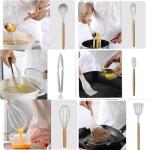 11 Pcs Silicone Cooking Kitchen Utensils Set,Non Stick Silicone Cooking Utensil Set ，Wooden Handle Heat Resistance，Cooking Stirring Tools (Green)