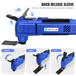 Oscillating Multi Tool 300W Quick-fit Blade Design, 22000RPM, 3°Oscillation Angle Electric Oscillating Saw with 15pcs Accessories for Cutting, Sanding and Scraping