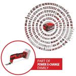 Einhell 18V Cordless Multi Tool, Power X-Change, Multi-Use Cutting and Sanding Tool for Wood, Plastic and Metal, Accessories Included (Battery Not Included) 4465170