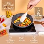 Kitchen Non Stick Cooking Utensils Set – Heat Resistant Silicone Utensils with Wooden Handle – Ladles, Spoons and Spatulas Set – Kitchen Tools & Accessories – 35pcs, Cream – by Nuovva