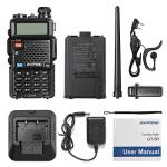 BAOFENG GT-5R Dual Band Walkie Talkie Upgraded LEGAL Two Way Radio for Adults, 144-146/430-440MHz Long Range Handheld Amateur Radio with 128 Channels, 1800mAh Battery, Headset, CHIRP Compatible
