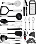 Kitchen Utensils Set - 25pieces Non-Stick Heat Resistant Cooking Utensils Set - Spoons Turners Spatula Ladle Set - Kitchen Tools Gadgets Accessories
