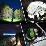 Blukar LED Torch Rechargeable, Ultra High Lumens Super Bright Torches - Adjustable Focus,5 Modes,5000 mAh Long Lasting,IP67 Waterproof,Powerful Handheld Flashlight for Camping,Hiking,Emergency-Black