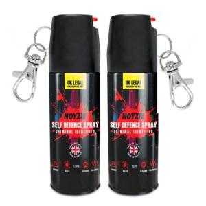 Noyzie Self Defence Spray UK Legal Pepper Spray Alternative for Men & Women with UV Marking & Keychain - Criminal Identifier Spray for Personal Protection TWIN PACK 15ml