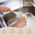 Kitchen Non Stick Cooking Utensils Set – Heat Resistant Silicone Utensils with Wooden Handle – Ladles, Spoons and Spatulas Set – Kitchen Tools & Accessories – 35pcs, Cream – by Nuovva