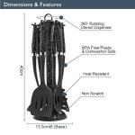 Blackmoor 66779 6-Piece Kitchen Utensils Set/Non-Scratch & Heat Resistant/BPA Free Plastic/Modern & Vibrant Stylish Black Marble Colour/Space Saving Kitchen Storage