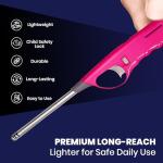 UR CHOICE 3-Pack BBQ Refillable Multicolour Safety Candle Fire Lighters with Free Clipper Gas Refill Bottle | Outdoor BBQ Essentials