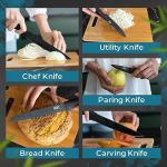 Bladez Professional Kitchen Knife Set, 5 Pcs Stainless Steel Kitchen Knives Set with Ultra Sharp Blade and Soft Handle, Includes Chef, Bread, Carving, Utility and Paring Knife, All in a Gift Box