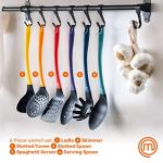 MasterChef Kitchen Utensils Set 6 Piece Cooking Tools Made From Non Scratch, Heat Resistant Material with Stylish Multi Coloured Soft-Touch Handles