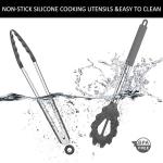 Umite Chef Kitchen Utensil Set, 15pcs Silicone Cooking Kitchen Utensils Set, Cooking Tools Turner Tongs Spatula Spoon for Nonstick Heat Resistant Cookware - (Grey)