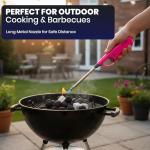 UR CHOICE 3-Pack BBQ Refillable Multicolour Safety Candle Fire Lighters with Free Clipper Gas Refill Bottle | Outdoor BBQ Essentials