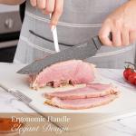 nuovva Professional Kitchen Knife Set – 5Pcs Stainless Steel Grey Granite Knife Set - Sharp & Non Stick Blades Lightweight – Chef, Bread, Utility, Filleting & Paring Tools