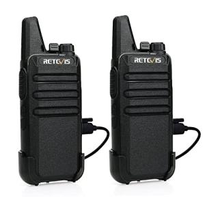 Retevis RT622 2 Way Radio, PMR446 Professional Walkie Talkie Mini Long Distance, Clear Sound, VOX Hands Free, Walkie Talkie Rechargeable, Hiking, Gifts (Black,1 Pair)