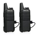 Retevis RT622 2 Way Radio, PMR446 Professional Walkie Talkie Mini Long Distance, Clear Sound, VOX Hands Free, Walkie Talkie Rechargeable, Hiking, Gifts (Black,1 Pair)