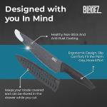 Bladez Professional Kitchen Knife Set, 5 Pcs Stainless Steel Kitchen Knives Set with Ultra Sharp Blade and Soft Handle, Includes Chef, Bread, Carving, Utility and Paring Knife, All in a Gift Box